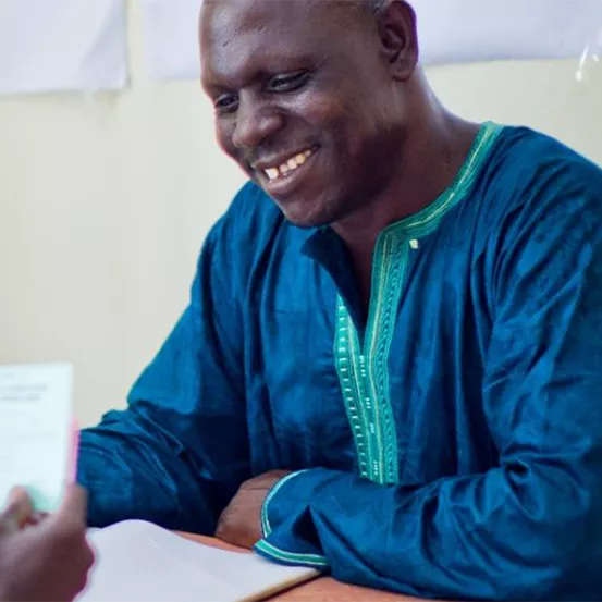 African man smiling