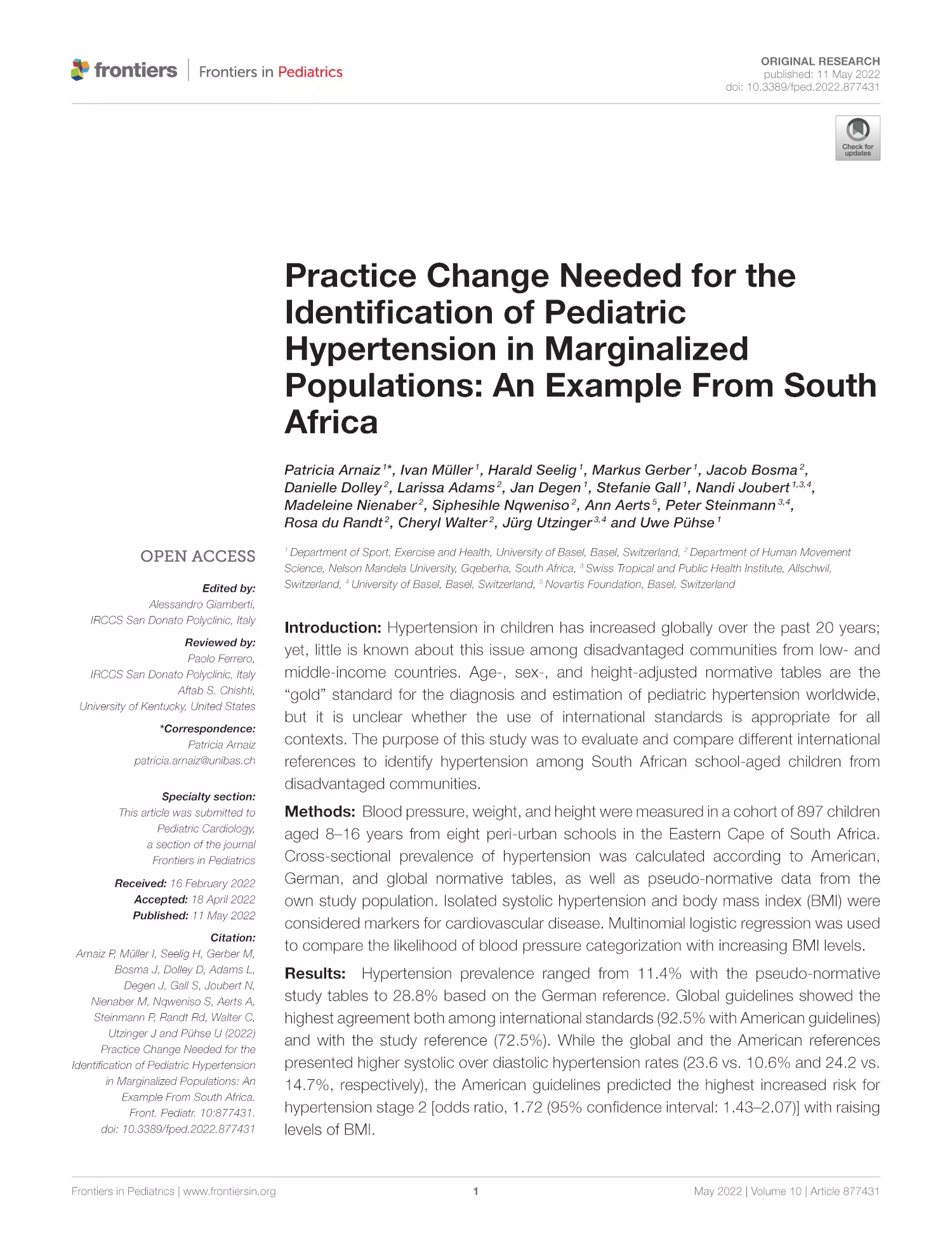 Frontiers in Pediatrics